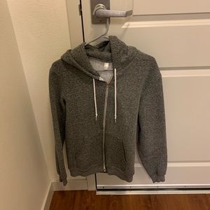 American Apparel Unisex Grey ZIP Up Hoodie